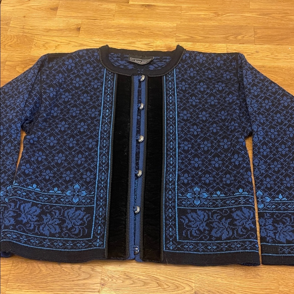 Dale of Norway Blue and Black Knit Sweater